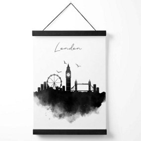 London Watercolour Skyline City Medium Poster with Black Hanger