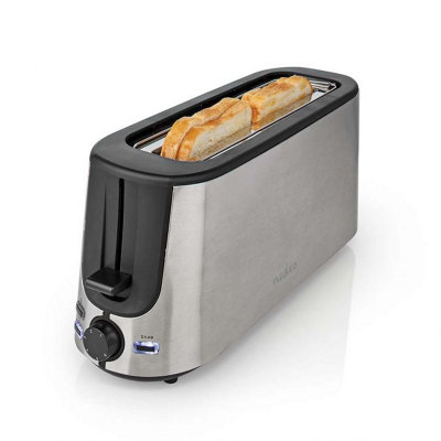 Long 1 Slot Stainless Steel Toaster, 1000W with 6 Browning Levels