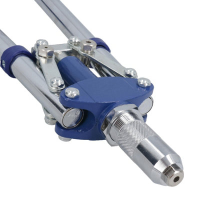 Long Arm Pop Pot Riveter Tool Double Handle For Rivets 3.2mm - 6.4mm
