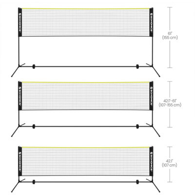 Long Badminton Net Set for Outdoor Sports, Adjustable Pole Height ...