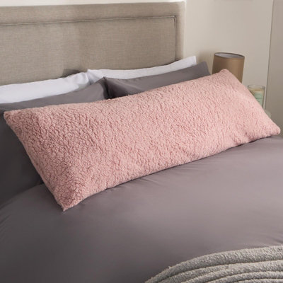 Long Bolster Pillow Teddy Fleece Body Neck Pregnancy Support Cushion DIY at B Q