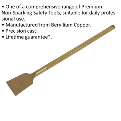 Long Handle Decorators Scraper - 100 x 720mm - Non-Sparking - Beryllium Copper