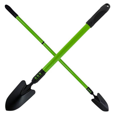 Long Handle Telescopic Extending Gardening Trowel Planting Weeding Soft Grip Handle Soil Digging Garden Hand Tool Lightweight