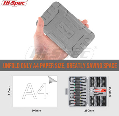 Long Hex Shank and Tamperproof Cr-V Driver Bit Set with Bit Handle and Drill Driver Adaptor 68pc 75mm & 25mm
