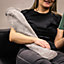 Long Hot Water Bottle 2L with Soft Fleece Cover in Grey Pukkr