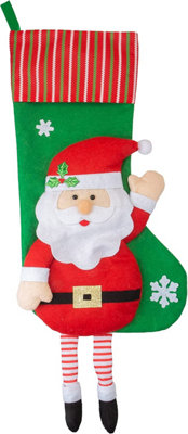 Long Leg Santa Design Christmas Stockings 54cm