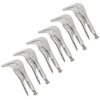 Long Nose Locking Pliers Mole Grips with 90 Degree Angled Head 10 inch 6pc