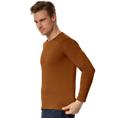 Long-Sleeved Top - basic wear for men -304035 - brown S