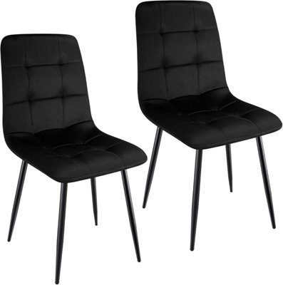 LONGTOO Set of 2 upholstered dining chairs with high back and Dutch ...