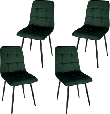 LONGTOO Set of 4 upholstered dining chairs with high back and Dutch ...