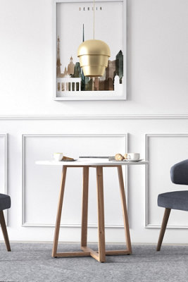 Loom Scandinavian Design Round Dining Table, 90 x 75 cm Small Kitchen ...