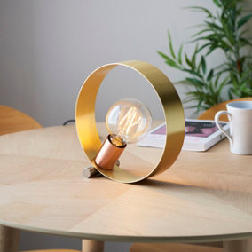 Loopa Satin Brushed Gold and Brushed Copper Contemporary Style 1 light Table Light