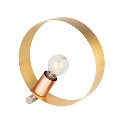 Loopa Satin Brushed Gold and Brushed Copper Contemporary Style 1 light Table Light