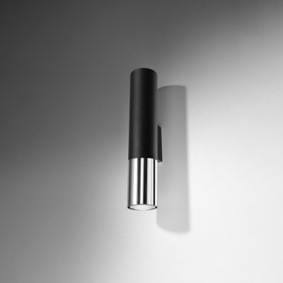 Loopez Steel Black/Chrome 2 Light Classic Wall Light