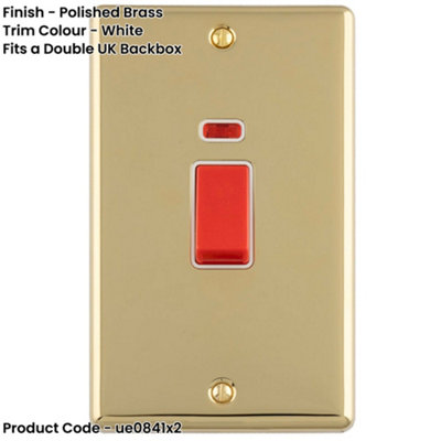 Loops 2-Pack 2-Gang Double Vertical 45A DP Cooker Switch with Neon ...