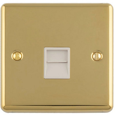 Loops BT Master Telephone Socket Wall Plate 1-Gang Polished Brass with ...