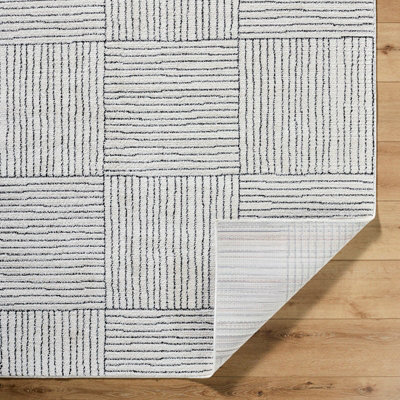 LORAINE Galey Alix x Livabliss Modern Scandi High Pile Ivory/Black Area Rug 200 x 275 cm