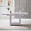 Lorence Extendable Marble Effect High Gloss Dining Table