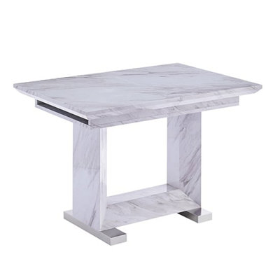 Lorence Extendable Marble Effect High Gloss Dining Table