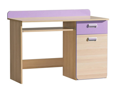 Lorento L10 Computer Desk - Elegantly Playful, Ash Coimbra & Violet, H870mm W1200mm D550mm