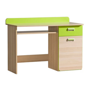 Lorento L10 Computer Desk - Vibrant and Functional, Ash Coimbra & Green, H870mm W1200mm D550mm