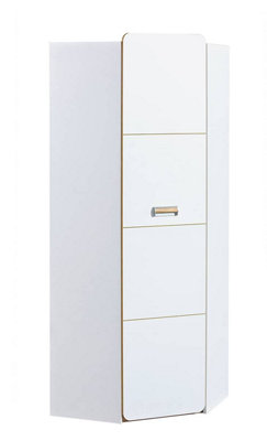 Lorento L14 Elegant Corner Wardrobe in Ash Coimbra & Violet, H1880mm W710mm D710mm