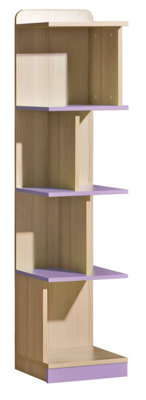 Lorento L15 Bookcase 35cm - Elegant and Charming, Ash Coimbra & Violet, H1545mm W350mm D380mm