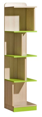 Lorento L15 Bookcase 35cm - Vibrant and Playful, Ash Coimbra & Green, H1545mm W350mm D380mm