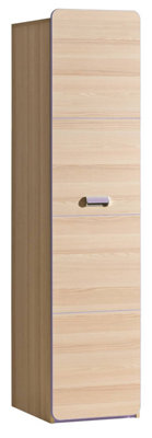 Lorento L2 Tall Cabinet - Stylish and Contemporary, Ash Coimbra & Violet, H1880mm W450mm D520mm