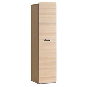 Lorento L2 Tall Cabinet - Stylish and Contemporary, Ash Coimbra & Violet, H1880mm W450mm D520mm
