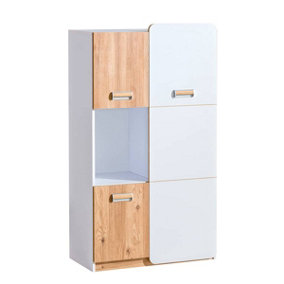 Lorento L5 Sideboard Cabinet - Sleek and Sophisticated, White Matt & Oak Nash, H1440mm W800mm D400mm