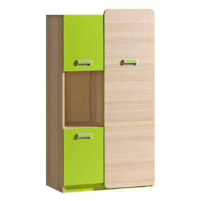 Lorento L5 Sideboard Cabinet - Vibrant and Functional, Ash Coimbra & Green, H1440mm W800mm D400mm