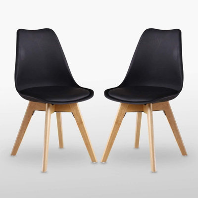 Lorenzo Dining Chairs Set of 2, Black DIY at B&Q