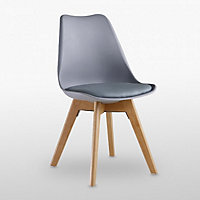 Lorenzo Padded Dining Chair Single, Grey