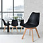 Lorenzo Padded Dining Chair, Tulip Chair for Lounge Office Dining Room Kitchen, Single, Black