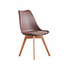 Lorenzo Padded Dining Chair, Tulip Chair for Lounge Office Dining Room Kitchen, Single, Brown