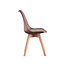 Lorenzo Padded Dining Chair, Tulip Chair for Lounge Office Dining Room Kitchen, Single, Brown