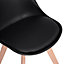 Lorenzo Padded Dining Chairs, Tulip Chair for Lounge Office Dining Room Kitchen, Set of 4, Black