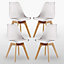 Lorenzo Padded Dining Chairs, Tulip Chair for Lounge Office Dining Room Kitchen, Set of 4, White