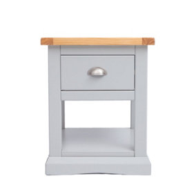 Loreo 1 Drawer Bedside Table Chrome Cup Handle