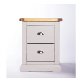 Loreo 2 Drawer Bedside Table Chrome Cup Handle