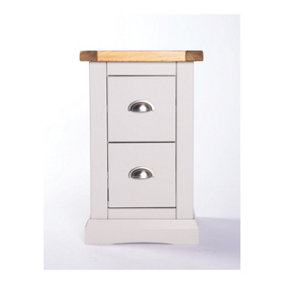 Loreo 2 Drawer Petite Bedside Table Chrome Cup Handle