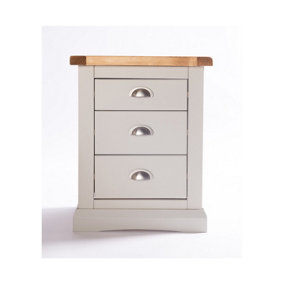 Loreo 3 Drawer Bedside Table Chrome Cup Handle