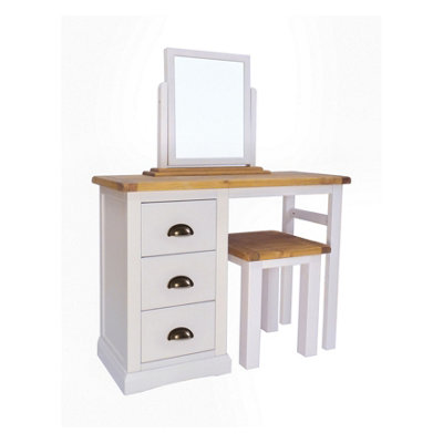 Loreo 3 Drawer Dressing Table Set Brass Cup Handle