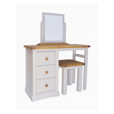 Loreo 3 Drawer Dressing Table Set Wood Knob