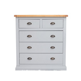 Loreo 5 Drawer Chest of Drawers Brass Cup Handle