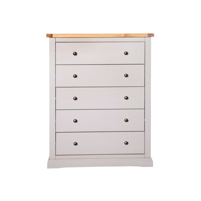 Loreo 5 Drawer Chest of Drawers Brass Knob