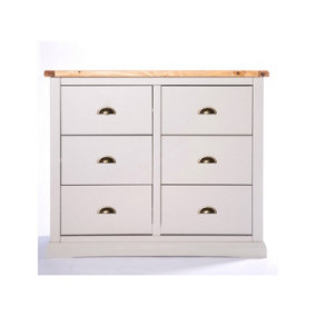 Loreo 6 Drawer Chest of Drawers Brass Cup Handle