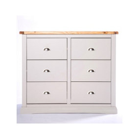 Loreo 6 Drawer Chest of Drawers Chrome Cup Handle