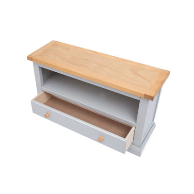 Loreo Light Grey 1 Drawer TV Cabinet Wood Knob